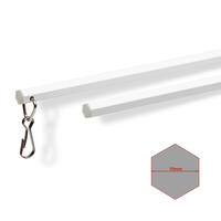 Luxe zeskantige aluminium trekstang in een lengte van 202 cm in de kleur wit