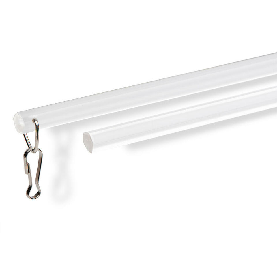 Luxe zeskantige kunststof trekstang in een lengte van 152 cm in transparant