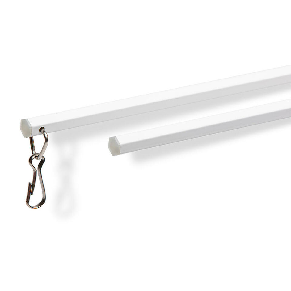Luxe zeskantige aluminium trekstang in een lengte van 202 cm in de kleur wit